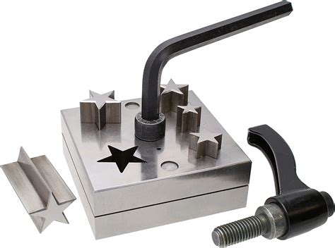 sheet metal star punch|The Beadsmith Steel Star Disc Cutter with 5 Punches, Die, Lever .